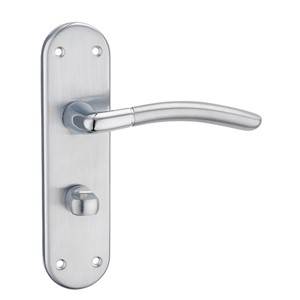 AMALFI LEVER BATHROOM ON BACKPLATE 184 X 46.7MM SC/PC