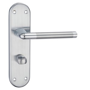 FOKO LEVER BATHROOM ON BACKPLATE 184 X 46MM SC/PC