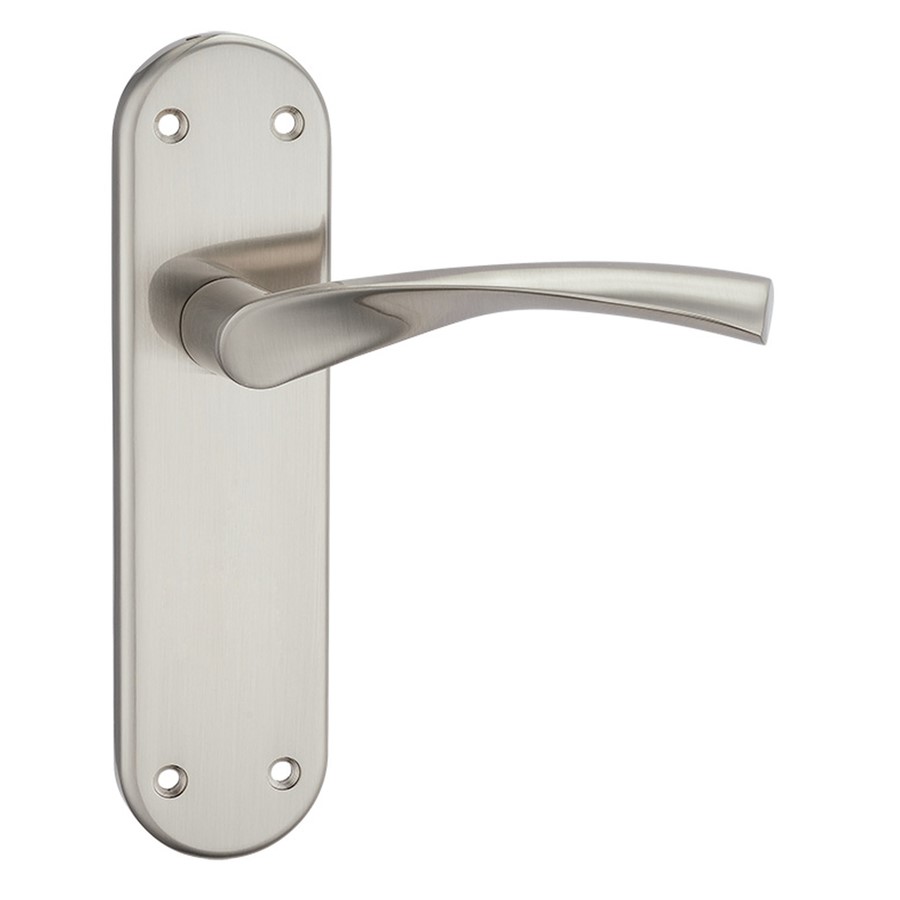 VERTO LEVER LATCH ON BACKPLATE 184 X 46MM SN