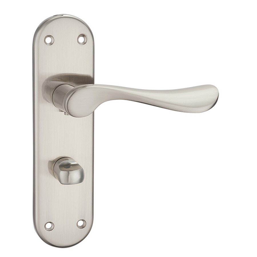 WAVE LEVER BATHROOM ON BACKPLATE 184 X 46MM SN