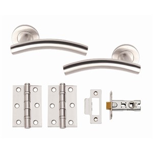 CHOICE LEVER ON ROSE, HINGES, LATCH PACK-SSS