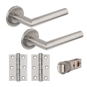 ECHO LEVER ON ROSE, HINGES, LATCH PACK - SSS