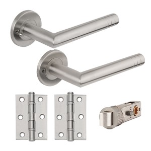 ECHO LEVER ON ROSE PRIVACY, HINGES, LATCH PACK-SSS