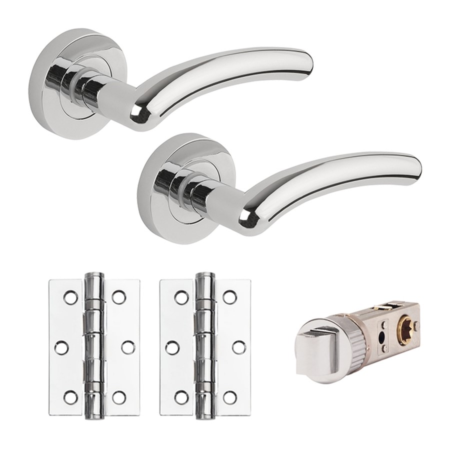WAVE LEVER ON ROSE, HINGES, LATCH PACK-PCP