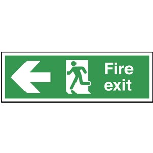 FIRE EXIT SIGN 600X200MM RP RUNNING MAN ARROW LFT 12095