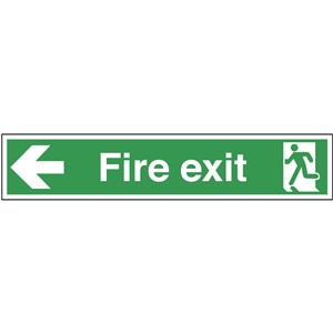 FIRE EXIT SIGN   750X150MM RIGID PLASTIC 12021