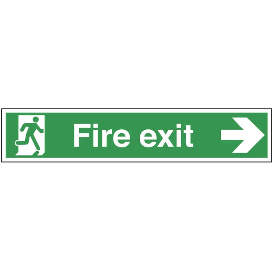 FIRE EXIT SIGN   750X150MM RIGID PLASTIC 12023