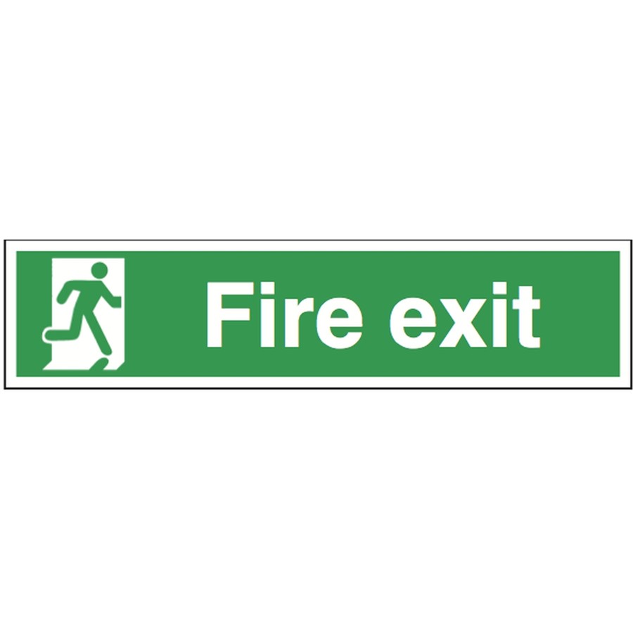 FIRE EXIT SIGN   400X125MM RIGID PLASTIC 12131