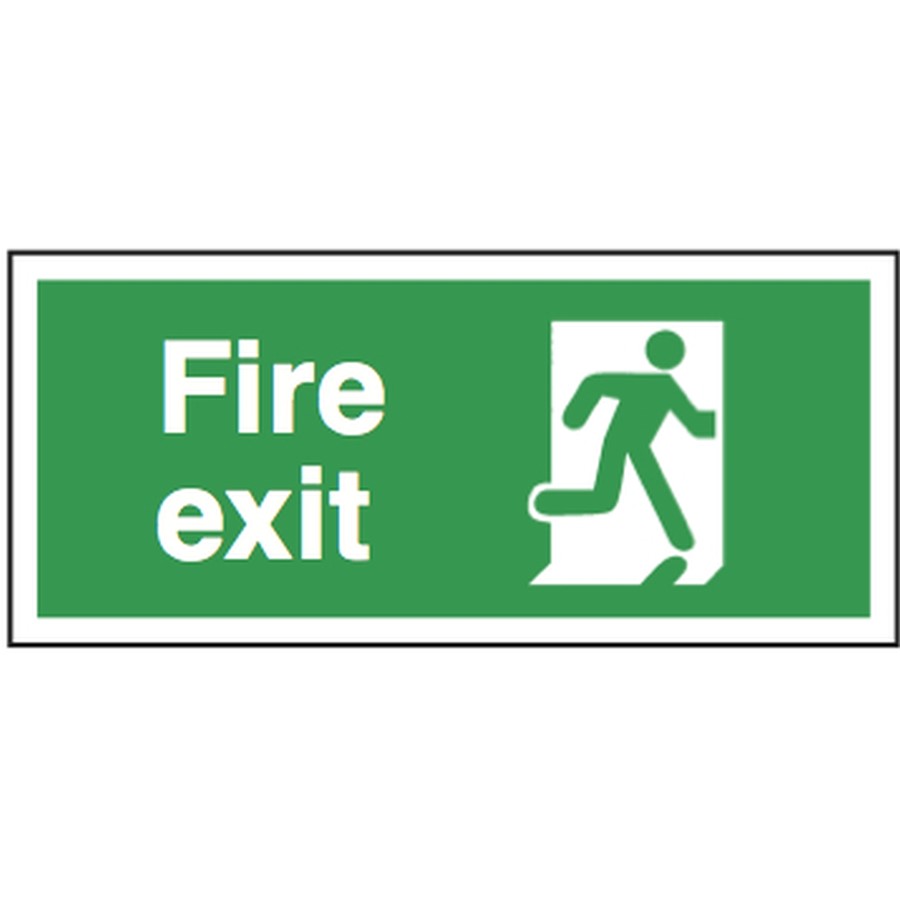 FIRE EXIT SIGN   300X150MM RIGID PLASTIC 12129