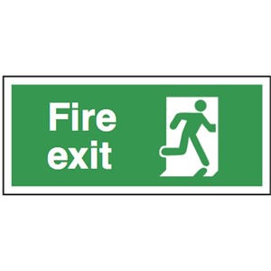 FIRE EXIT SIGN   300X150MM RIGID PLASTIC 12129