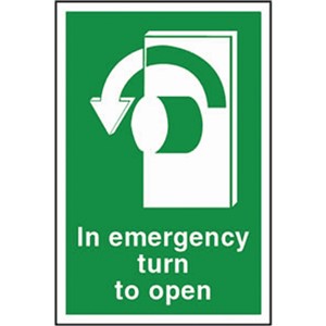 EMERGENCY SIGN   100X150MM RIGID PLASTIC 12035