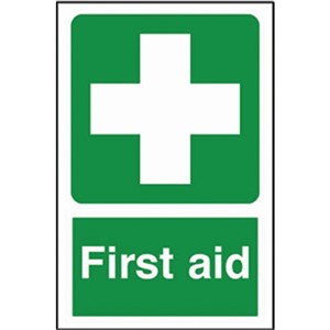 FIRST AID SIGN   200X300MM RIGID PLASTIC SA87R