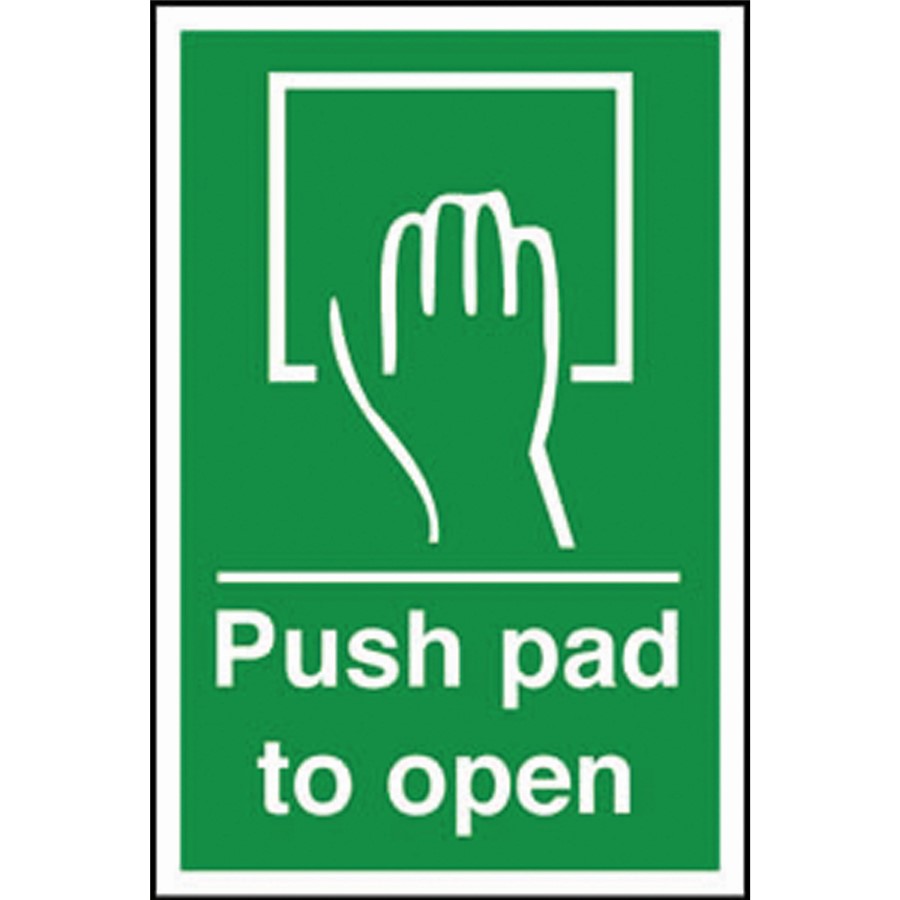 PUSH PAD SIGN    100 X 150MM RIGID PLASTIC 14796