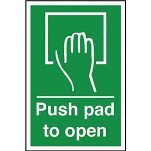 PUSH PAD SIGN    100 X 150MM RIGID PLASTIC 14796