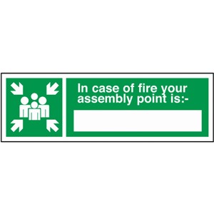 ASSEMBLY POINT SIGN 300X100MM RIGID PLASTIC SA76R