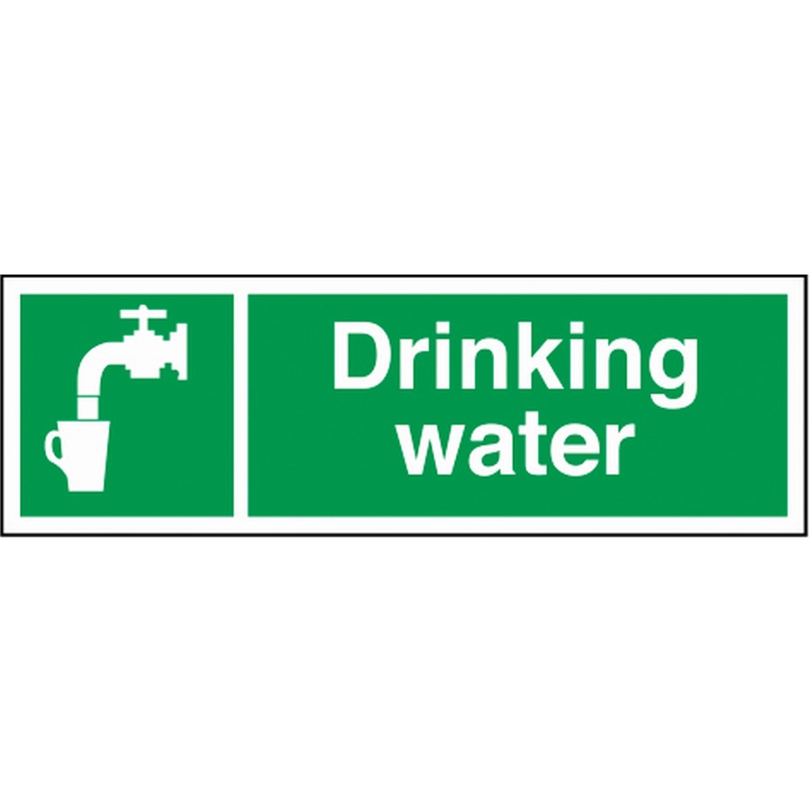 DRINKING WATER SIGN 300X100MM RIGID PLASTIC 12039