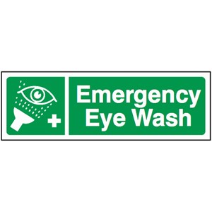 EYE WASH SIGN       300X100MM RIGID PLASTIC SA96R