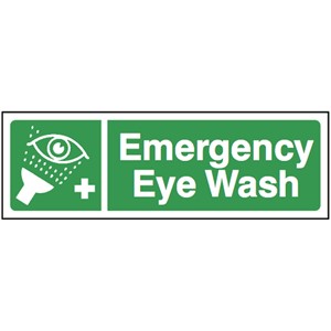 EYE WASH SIGN       300X200MM RIGID PLASTIC SA97AR