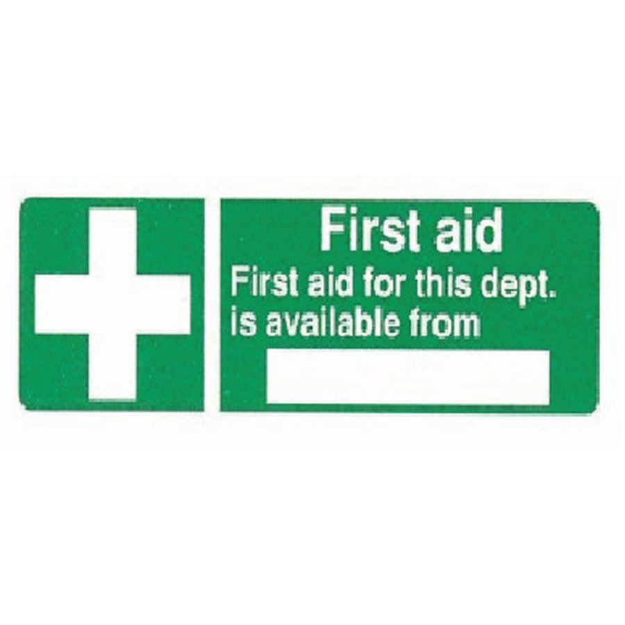 FIRST AID SIGN 300X100MM RIGID PLASTIC 12041