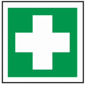 FIRST AID SIGN 100X100MM RIGID PLASTIC 14328