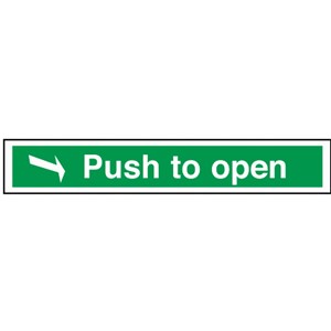 PUSH TO OPEN SIGN 12143 300X75MM  RIGID PLASTIC