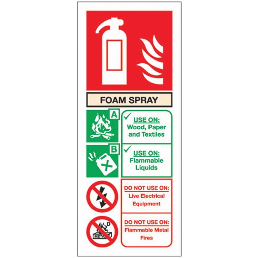 FIRE EXTINGUISHER SIGN 12307 202X82MM  FOAM SPRAY      AP6T