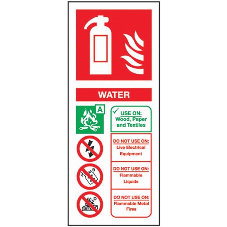 FIRE EXTINGUISHER SIGN 202X82MM  WATER 12309 AP6T