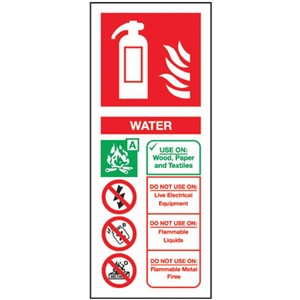 FIRE EXTINGUISHER SIGN 202X82MM  WATER 12309 AP6T