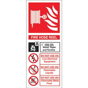 HOSE REEL SIGN 202 X 82MM RIGID PLASTIC 12363 AP6T