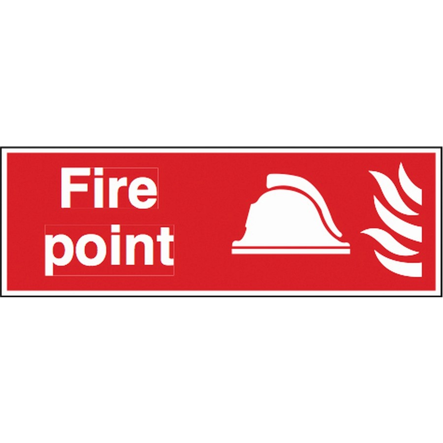 FIRE POINT SIGN F130R 350X150MM RIGID PLASTIC   AP6S