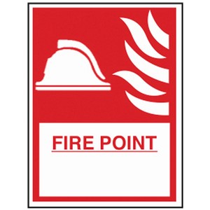 FIRE POINT SIGN 200 X 300MM RIGID PLASTIC 14002 AP6R