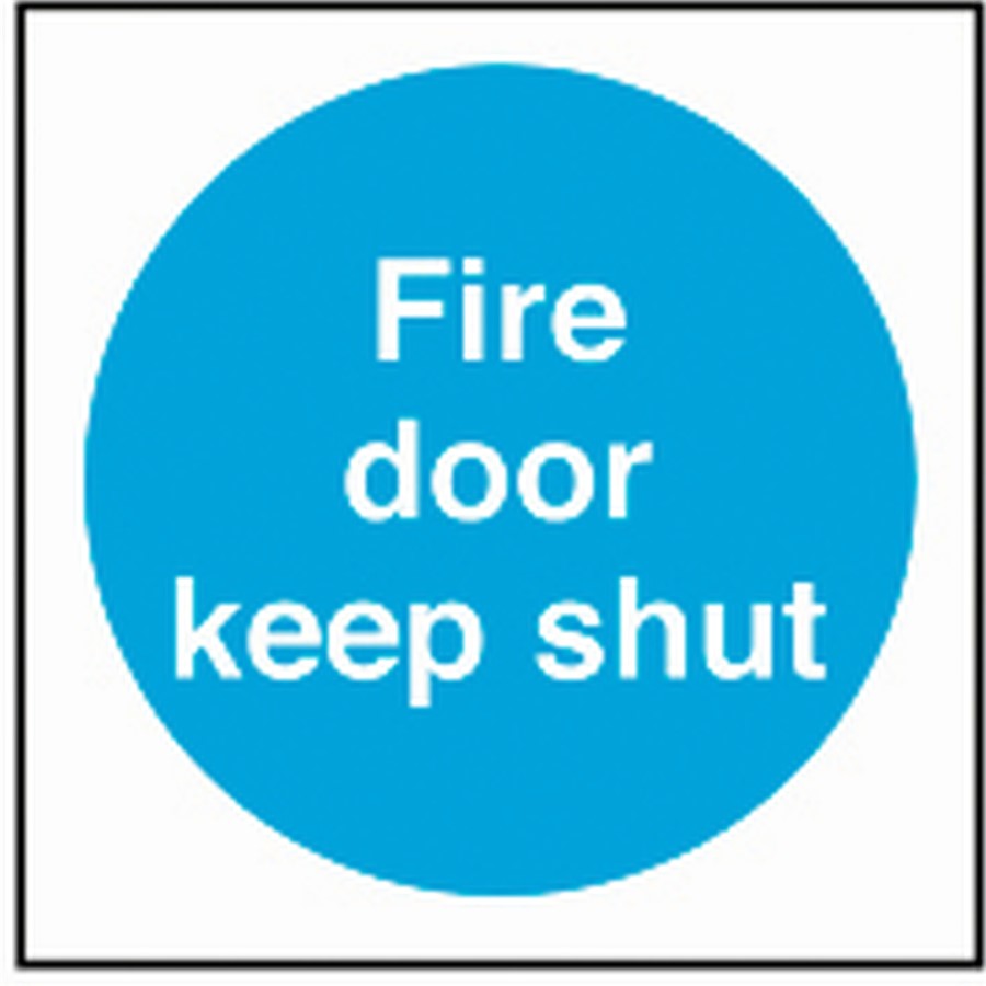 FIRE DOOR KEEP SHUT 80 X 80MM SELF ADHESIVE VINYL