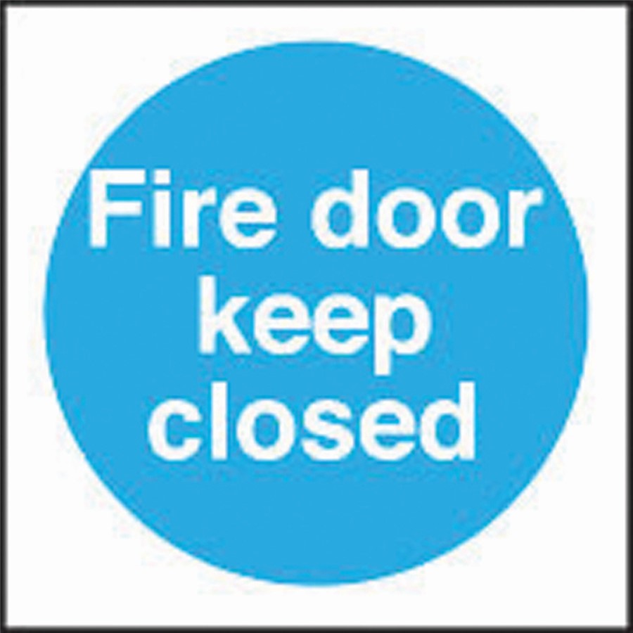 FIRE DOOR KEEP CLOSED 150 X 150MM SELF ADHESIVE VINYL