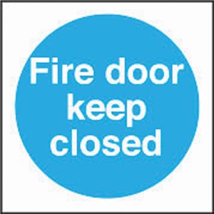 FIRE DOOR KEEP CLOSED 100 X 100MM SELF ADHESIVE VINYL