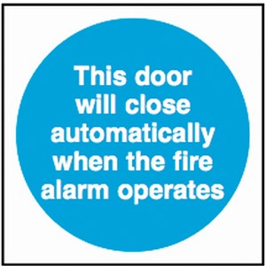 FIRE DOOR SIGN 100X100MM SELF ADHESIVE MA157S      AP6H