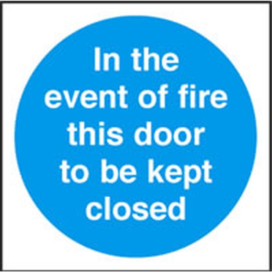 FIRE DOOR SIGN 100X100MM SELF ADHESIVE MA159S      AP6G