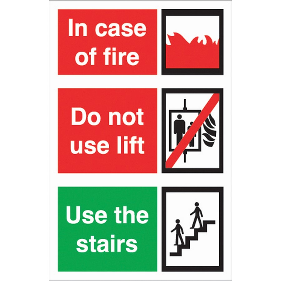 FIRE ACTION SIGN  FI70R 200X300MM  RIGID PLASTIC  AP6L