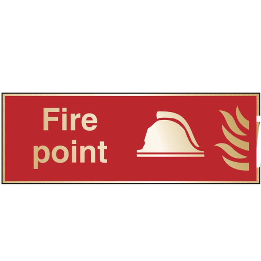 FIRE POINT SIGN SATIN  SAT4RS 350X150MM  RIGID S/A      AP8E