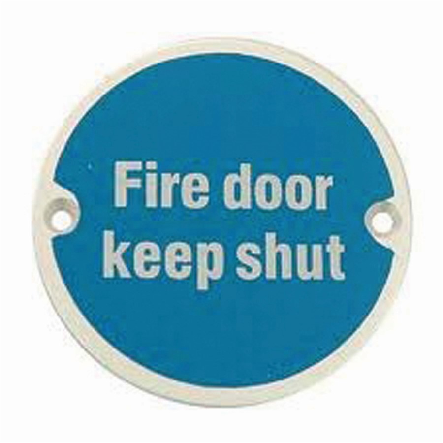 FIRE DOOR KEEP SHUT CIRCULAR DISC SAA 75MM DIA SC/FIX