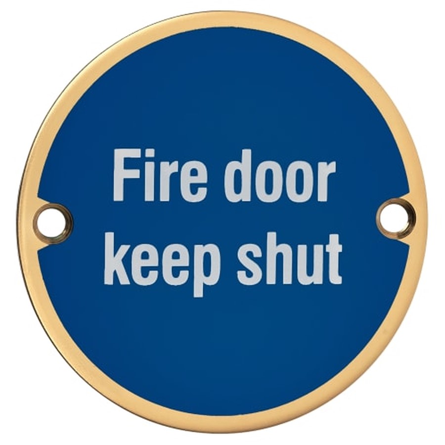 FIRE DOOR KEEP SHUT CIRCULAR DISC PB 75MM DIA SCREWFIX