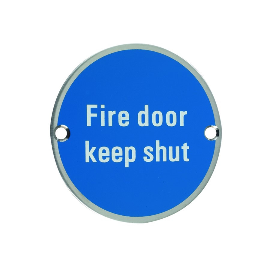 FIRE DOOR KEEP SHUT CIRCULAR DISC SSS 75MM DIA SC/FIX