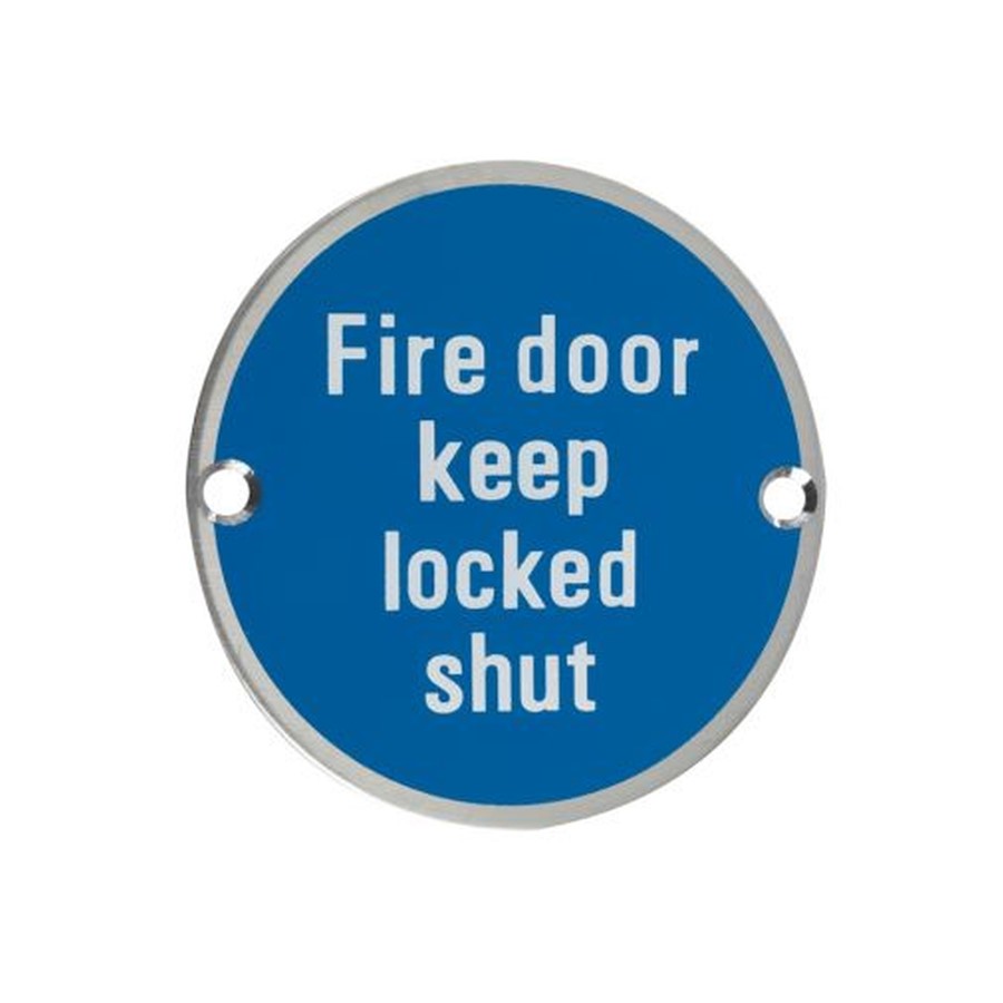 FIRE DOOR KEEP LOCKED SHUT CIRCULAR DISC PSS 76MM DIA SC/FIX