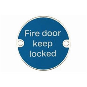 FIRE DOOR KEEP LOCKED CIRCULAR DISC PB 75MM DIA SCREWFIX