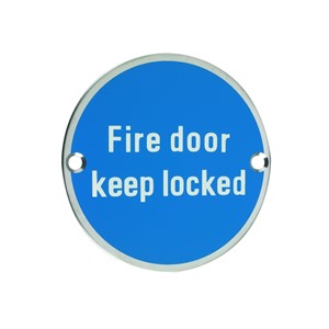 FIRE DOOR KEEP LOCKED CIRCULAR DISC PSS 75MM DIA SC/FIX