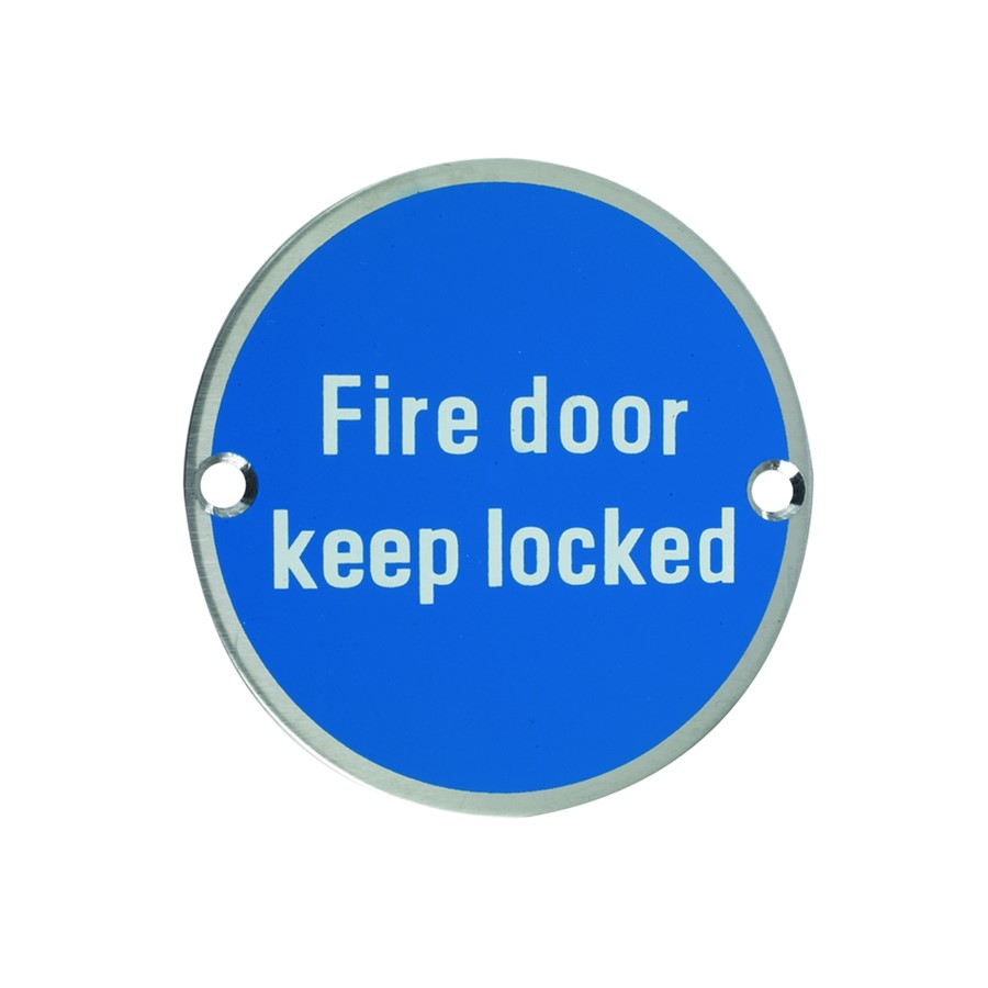 FIRE DOOR KEEP LOCKED CIRCULAR DISC SSS 75MM DIA SC/FIX