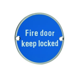FIRE DOOR KEEP LOCKED CIRCULAR DISC SSS 75MM DIA SC/FIX