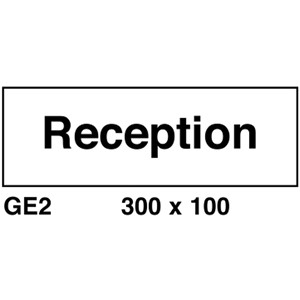 RECEPTION SIGN RIGID PLASTIC 300X100MM           GER2R AP8H