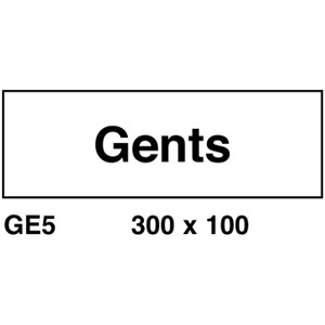 GENTS SIGN 300X100 MM RIGID PLASTIC              GE5R AP8H