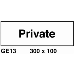 PRIVATE SIGN 300X100MM RIGID PLASTIC            GE13R  AP8G