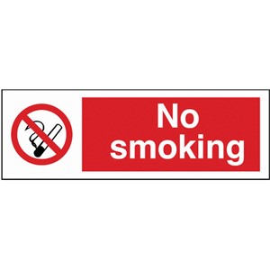 NO SMOKING SIGN 150X50MM RIGID PLASTIC       PROR  AP8B